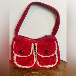 American Eagle Outfitters Red Corduroy Bag fully lined smoke free